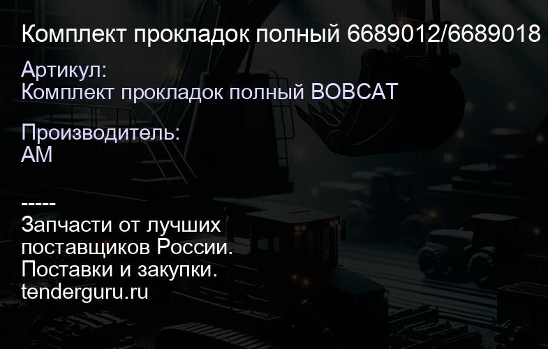Комплект прокладок полный 6689012/6689018 OEM 6689012/6689018 OEM | купить запчасти